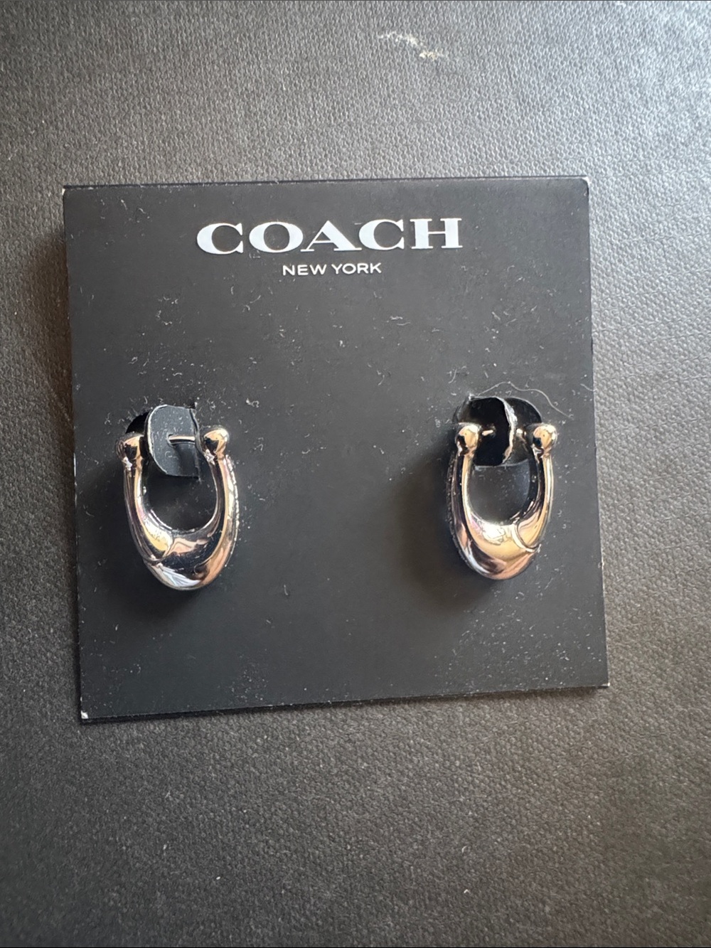Coach Silver-Tone Small Horseshoe Hoop Earrings